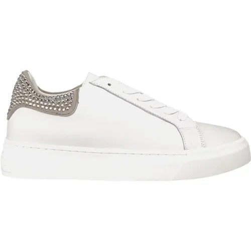 Damen Leder Sneaker mit Strass-Detail , Damen, Größe: 38 EU - Alma en Pena - Modalova