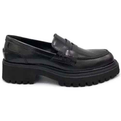 Loafers, male, , Size: 5 US Calfskin Moccasin Rubber Sole - Guglielmo Rotta - Modalova