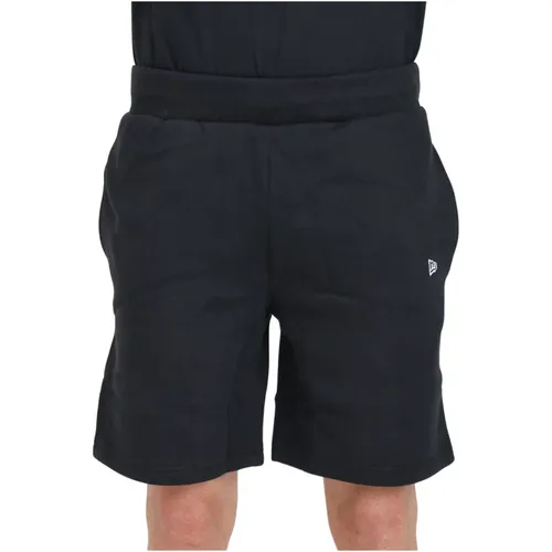 Schwarze Essentials Elastische Taille Shorts , Herren, Größe: XS - new era - Modalova