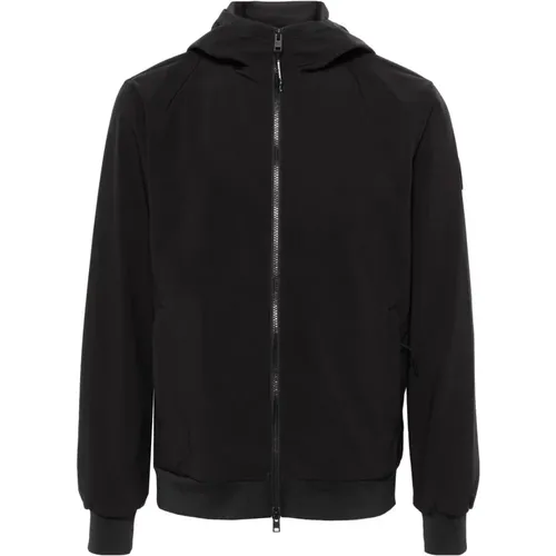 Schwarzer Soft Shell Full Zip Hoodie , Herren, Größe: XL - Woolrich - Modalova