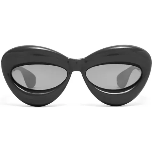Schwarze aufgeblasene Katzenaugen Sonnenbrille - Loewe - Modalova