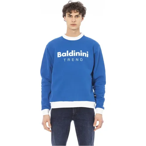 Sweatshirts, male, , Size: 4XL Long Sleeve Sweatshirt with Front Logo - Baldinini - Modalova