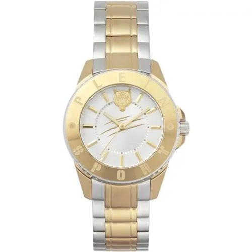 Watches, male, , Size: ONE SIZE Glam Gold/Silver Stainless Steel Watch - Plein Sport - Modalova