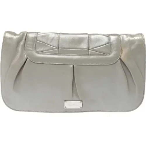 Pre-owned Clutches, female, , Size: ONE SIZE Pre-owned Leather clutches - Salvatore Ferragamo Pre-owned - Modalova