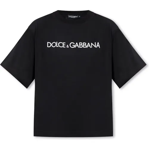 T-Shirt mit Logo , Damen, Größe: 2XS - Dolce & Gabbana - Modalova