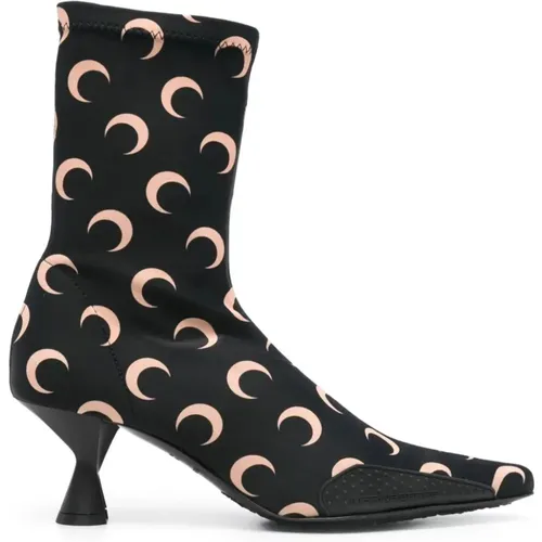 Moon Print Jersey Boots , female, Sizes: 7 UK, 5 UK, 6 UK, 2 UK, 4 UK, 3 UK - Marine Serre - Modalova