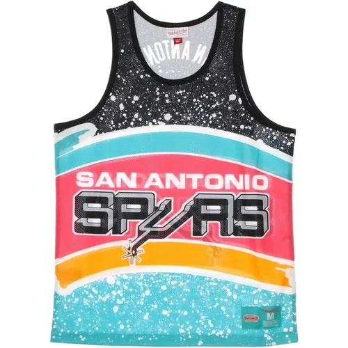 NBA Jumbotron Mesh Tank Top , Herren, Größe: M - Mitchell & Ness - Modalova