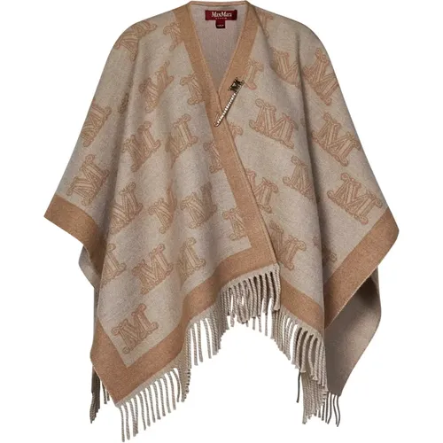 Monogram Poncho mit Fransen und Strass - Max Mara - Modalova