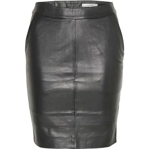 Leather Skirt , female, Sizes: XL, L, S, XS, M - Gestuz - Modalova