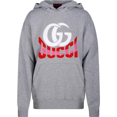 Regulärer Sweatshirt Hoodie Grau Melange - Gucci - Modalova