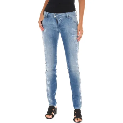 Khaki Denim Jeans , Damen, Größe: W26 - MET - Modalova