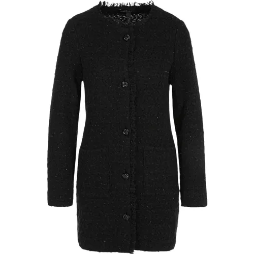 Bouclé Cardigan mit Lurex und Fransen , Damen, Größe: S - Marc Cain - Modalova