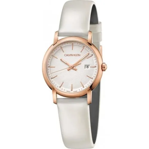 Established Leather Quartz Watch , female, Sizes: ONE SIZE - Calvin Klein - Modalova