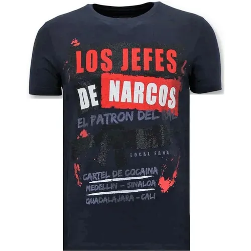 Exklusives Herren T-Shirt - Los Jefes The Narcos - 11-6372B , Herren, Größe: L - Local Fanatic - Modalova