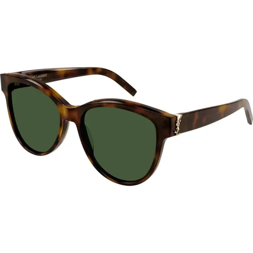 Havana Green Sonnenbrille SL M107 , Damen, Größe: 55 MM - Saint Laurent - Modalova