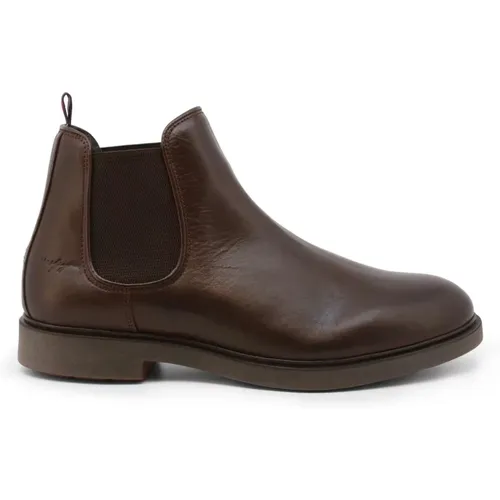 Elastic Gores Ankle Boots with Round Toe , male, Sizes: 10 UK - Tommy Hilfiger - Modalova