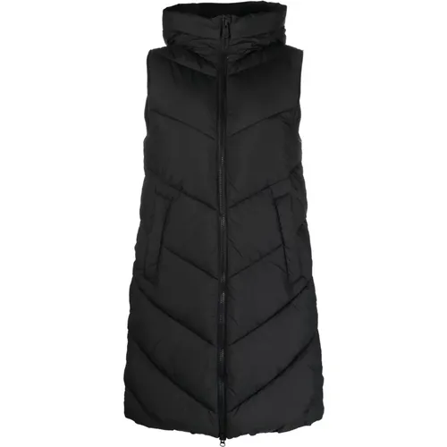 Quilted Hooded Long Gilet , female, Sizes: XS, L - Save The Duck - Modalova