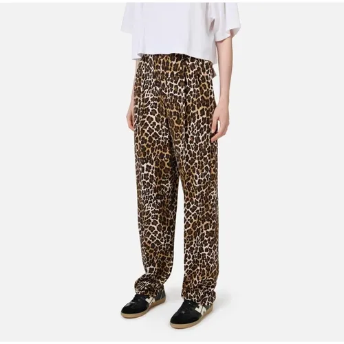 Animal Print Straight Leg Hose , Damen, Größe: M - Elisabetta Franchi - Modalova