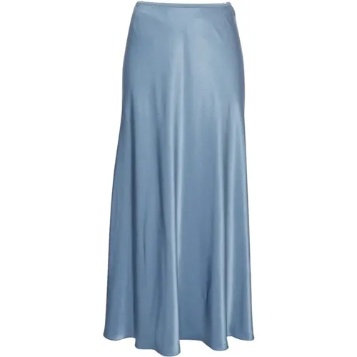 Hellblaue Satin Maxi Rock Nicolette Ullas , Damen, Größe: S - moss copenhagen - Modalova