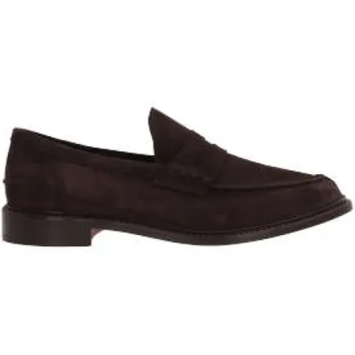 Dark Suede Flat Shoes , male, Sizes: 11 UK, 10 UK, 6 UK - Tricker's - Modalova