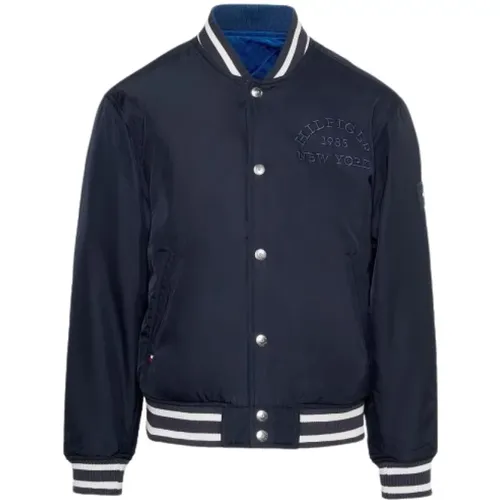 Bomber Jackets, male, , Size: S Reversible Jacket with Water-Repellent Fabric - Tommy Hilfiger - Modalova