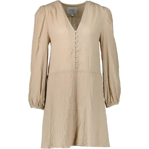 Bohemian Beige Midi Kleid mit Vichy Muster , Damen, Größe: L - Dante 6 - Modalova
