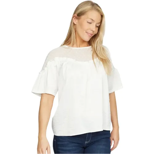 Weiße Mesh-Panel-Bluse Catinka.Hs24 - 2-Biz - Modalova