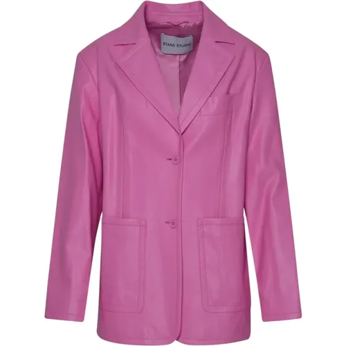 Blazers, female, , Size: 2XS Timeless Women`s Blazer in Polyurethane Blend - Stand Studio - Modalova