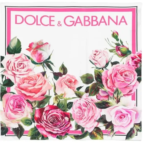 Silky Scarves, female, , Size: ONE SIZE Striped Logo Print Scarf - Dolce & Gabbana - Modalova