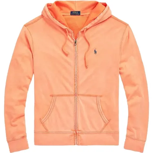 Zip-throughs, male, , Size: XS Hooded Zip-Up Sweatshirt with Pockets - Polo Ralph Lauren - Modalova