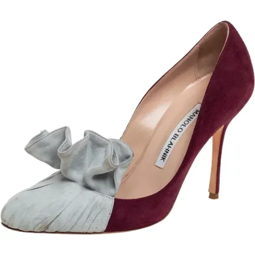 Pre-owned Pumps, female, , Size: 5 US Pre-owned Suede heels - Manolo Blahnik Pre-owned - Modalova