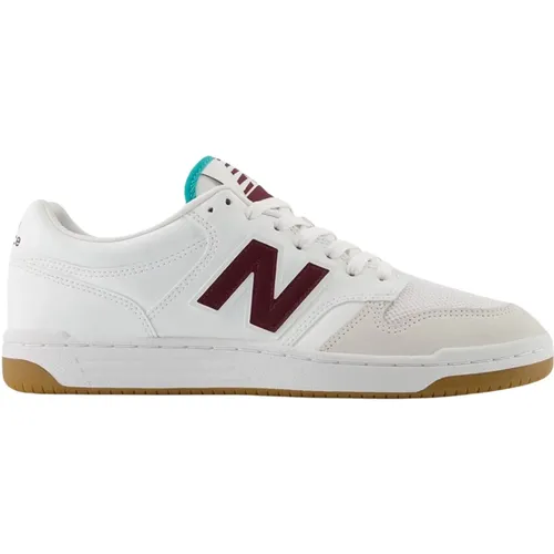 Sneakers, male, , Size: 7 1/2 US Classic 480 Low White & Burgundy - New Balance - Modalova