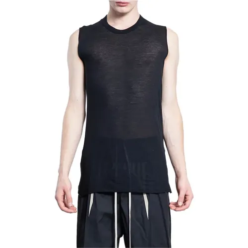 Sleeveless Tops, male, , Size: L Basic SL T - Rick Owens - Modalova