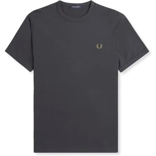 T-Shirts, male, , Size: L Anchor Grey Ringer Tee - Fred Perry - Modalova