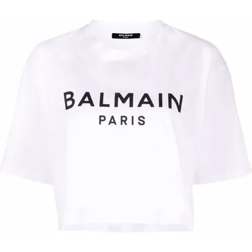 Weißes Crop T-Shirt Balmain - Balmain - Modalova