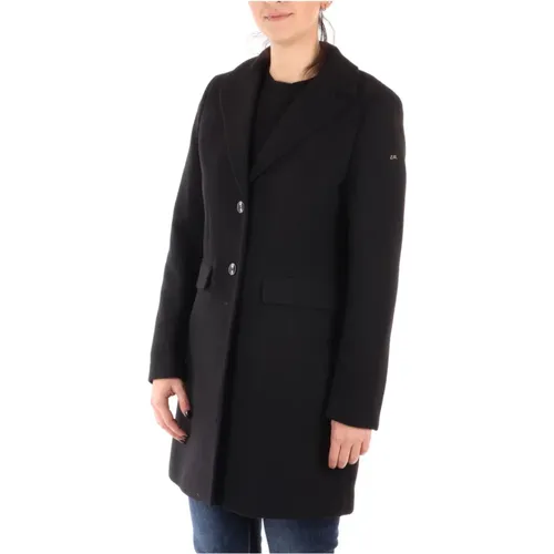 Schwarzer Mantel mit langen Ärmeln , Damen, Größe: M - YES ZEE - Modalova