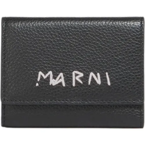 Leather key holder with mending , male, Sizes: ONE SIZE - Marni - Modalova