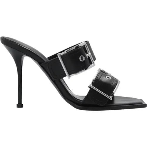 Heeled Mules with Decorative Straps , female, Sizes: 3 1/2 UK, 4 UK, 3 UK, 7 UK, 6 UK, 5 UK, 5 1/2 UK, 8 UK - alexander mcqueen - Modalova