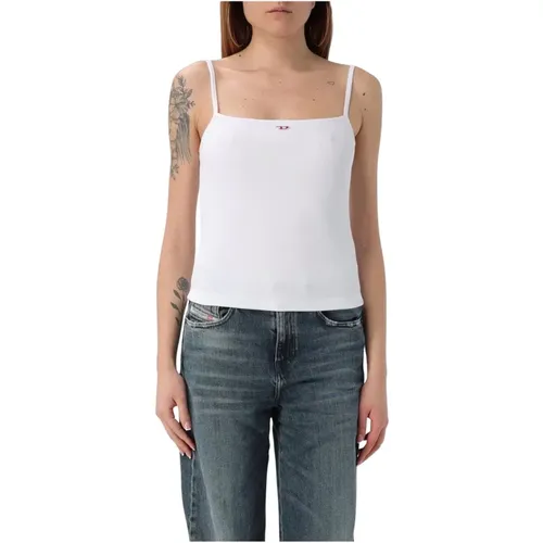 Sleeveless Tops, female, , Size: M Ribbed Tank Top Slim Fit - Diesel - Modalova