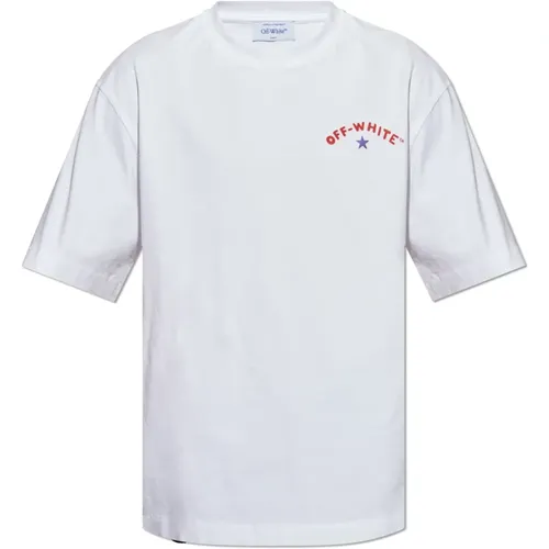 Off , T-Shirt mit Logo , Herren, Größe: 2XL - Off White - Modalova