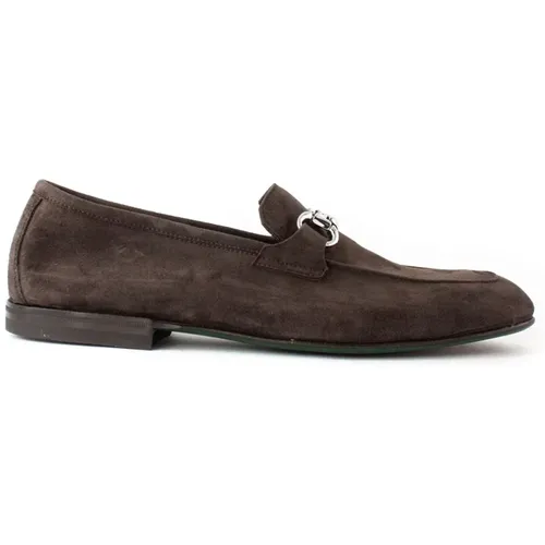 Suede Loafer with Metal Horsebit , male, Sizes: 9 1/2 UK, 9 UK, 8 1/2 UK, 10 UK - Green George - Modalova