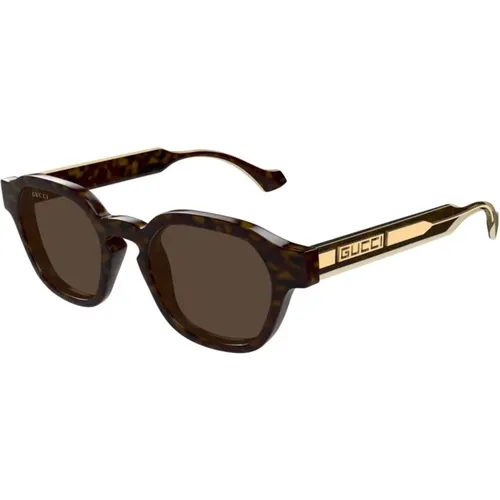 Square Acetate Sunglasses in Tortoise , unisex, Sizes: 50 MM - Gucci - Modalova