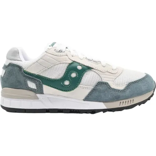 Sneakers, male, , Size: 7 1/2 US Shadow 5000 White/Grey/Green Sneakers - Saucony - Modalova