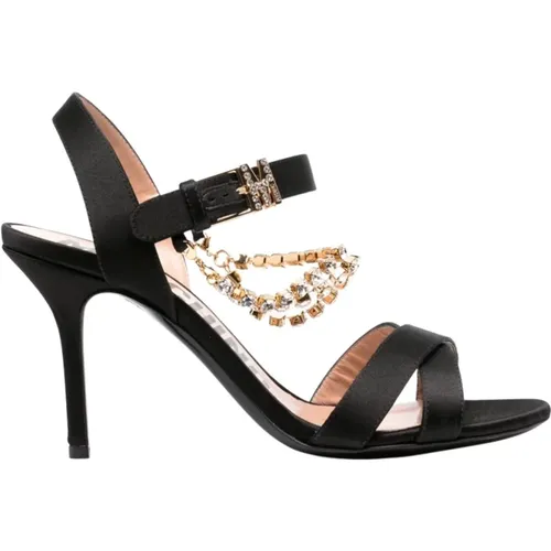 Schwarze Sandalen , Damen, Größe: 36 EU - Moschino - Modalova