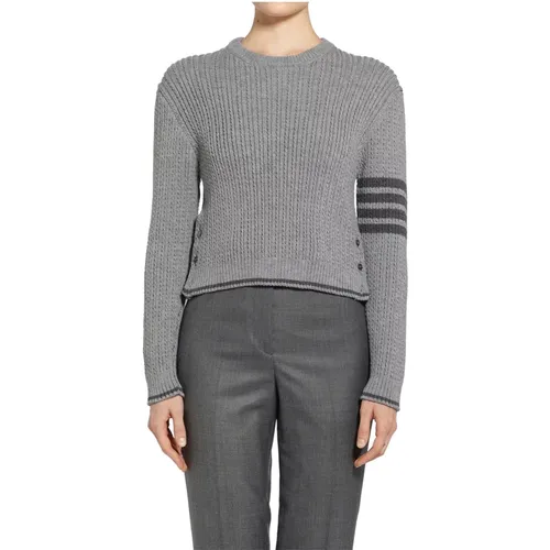 Cropped Cable Strickpullover - Thom Browne - Modalova