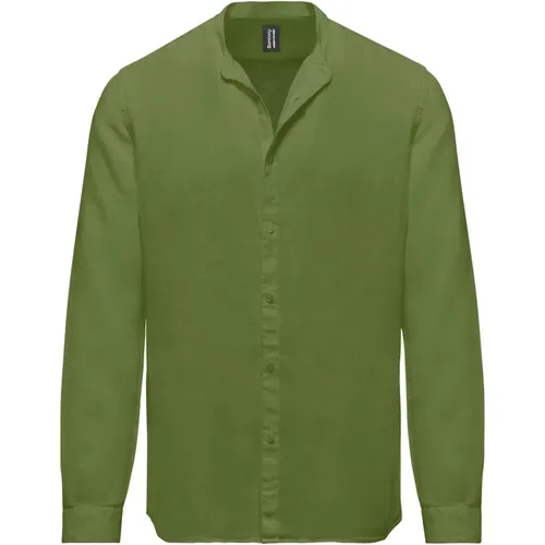 Linen Shirt with Mandarin Collar , male, Sizes: 2XL, 3XL, XL - BomBoogie - Modalova
