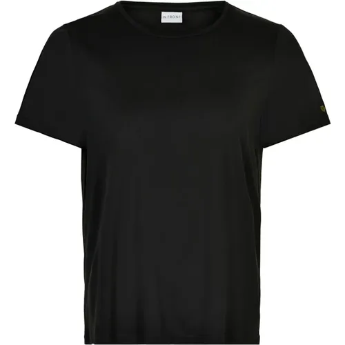 Basis T-Shirt mit Herzdetail , Damen, Größe: S - IN FRONT - Modalova