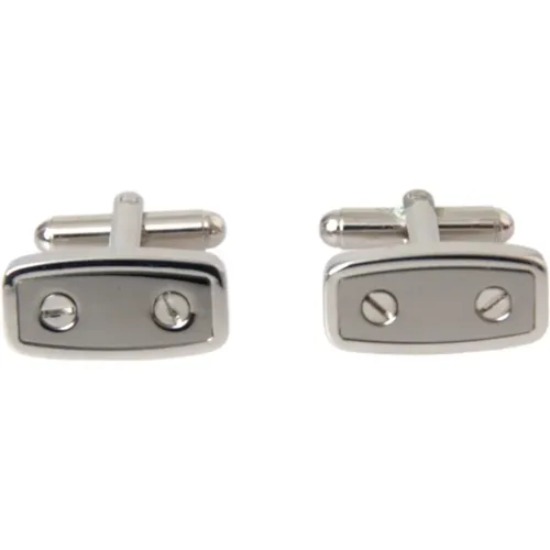 Cufflinks & Tie Clips, male, , Size: ONE SIZE Silver Metal Brass Cufflinks - Dolce & Gabbana - Modalova