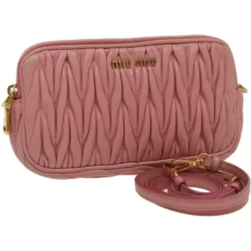 Pre-owned Cross Body Bags, female, , Size: ONE SIZE Pre-owned Leather shoulder-bags - Miu Miu Pre-owned - Modalova