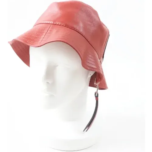 Pre-owned Accessories, female, , Size: ONE SIZE Pre-owned Fisherman Hat Lamb Leather Bucket Hat - Loewe Pre-owned - Modalova